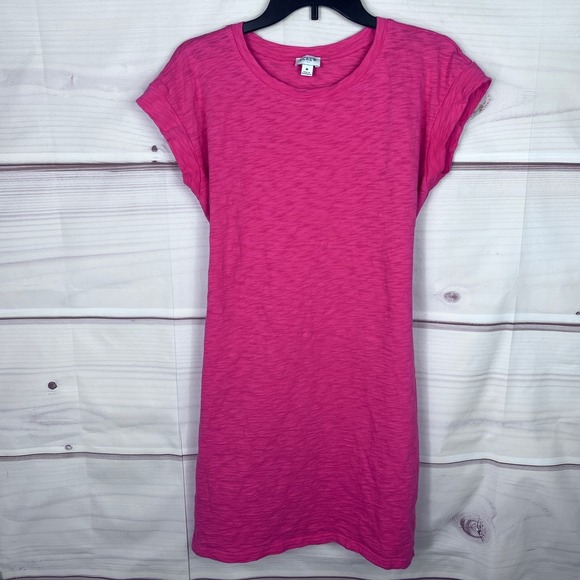 J.CREW Dresses & Skirts - J Crew Dress Womens M Pink Short Sleeve T-Shirt Tie Waist Cotton Knit Pullover